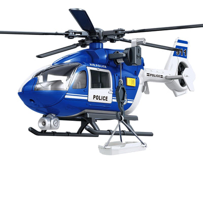 ANJARU Helicopter Toy with Lights and Sound,Simulative Rescue Helicopter Toddler Kids Toys for Kids Aged 3 4 5 6 Pull-Back Propeller Army Toys Toddler Kids Boys Gifts (Police.-Helicopter)
