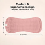 5-Pack Muslin Burp Cloths Baby Boy, Girl - Very Absorbent Baby Burp Cloth Rags, 8-Layers Viscose Derived from Bamboo Cotton Muslin Towel, Super Soft Spit Up Rags, No Shrink Washcloths (Mauve)