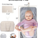 Diaper Bag with Breast Pump Laptop Compartment, Puffer Quilted Tote Bag with Baby Changing Pad Stroller Buckle Straps
