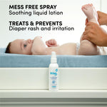 Bliss Baby Diaper Rash Cream Spray - Fragrance-Free, No Touch & Mess-Free, Treats, Soothes & Prevents Diaper Rash, Zinc Oxide, Dermatologist Tested, Vegan, Organic Aloe Vera, Shea Butter & Olive Oil