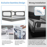 MagicFox Bed Rails for Toddlers, Extra Tall 32 Levels of Height Adjustment Specially Designed for Twin, Full, Queen, King Size - Safety Bed Guard Rails for Kids (Grey, 1 Side:78.74"(L) ×27"(H))