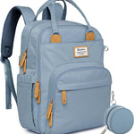 RUVALINO Diaper Bag Backpack-Multifunction Travel Baby Diaper Bag with Changing Pad, Insulated Bottle Holders & Pacifier Case, Large Capacity, Waterproof, Gray