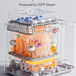 NCVI Baby Bottle Washer Sterilizer and Dryer Holds 6 Bottles & Pump Parts, Hospital-Grade Steam Sanitizer for Newborn & Multiple Feedings, Large Clean Machine for Busy Moms, Fast 19/49min Wash Cycles