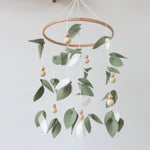 Goukurlsma Green Leaf Crib Mobile Forest Baby Mobile for Crib Green Leaf Baby Crib Mobile with Wooden Bead Woodland Baby Mobile for Bassinet Toys Hanging