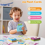 Airbition Talking Flash Cards for Toddlers 1 2 3 4 Year Olds, Montessori Language Learning with 224 Words, Pocket Speech Therapy Tools, and Speech Development Educational Playthings for Children