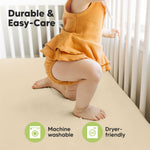 KeaBabies 2-Pack Baby Crib Sheets for Boys, Girls - 52x28 Viscose Derived from Bamboo Toddler Bed Sheets Neutral, Fitted Crib Mattress Cover for Standard Baby Bedding, Soft & Cozy (Khaki)