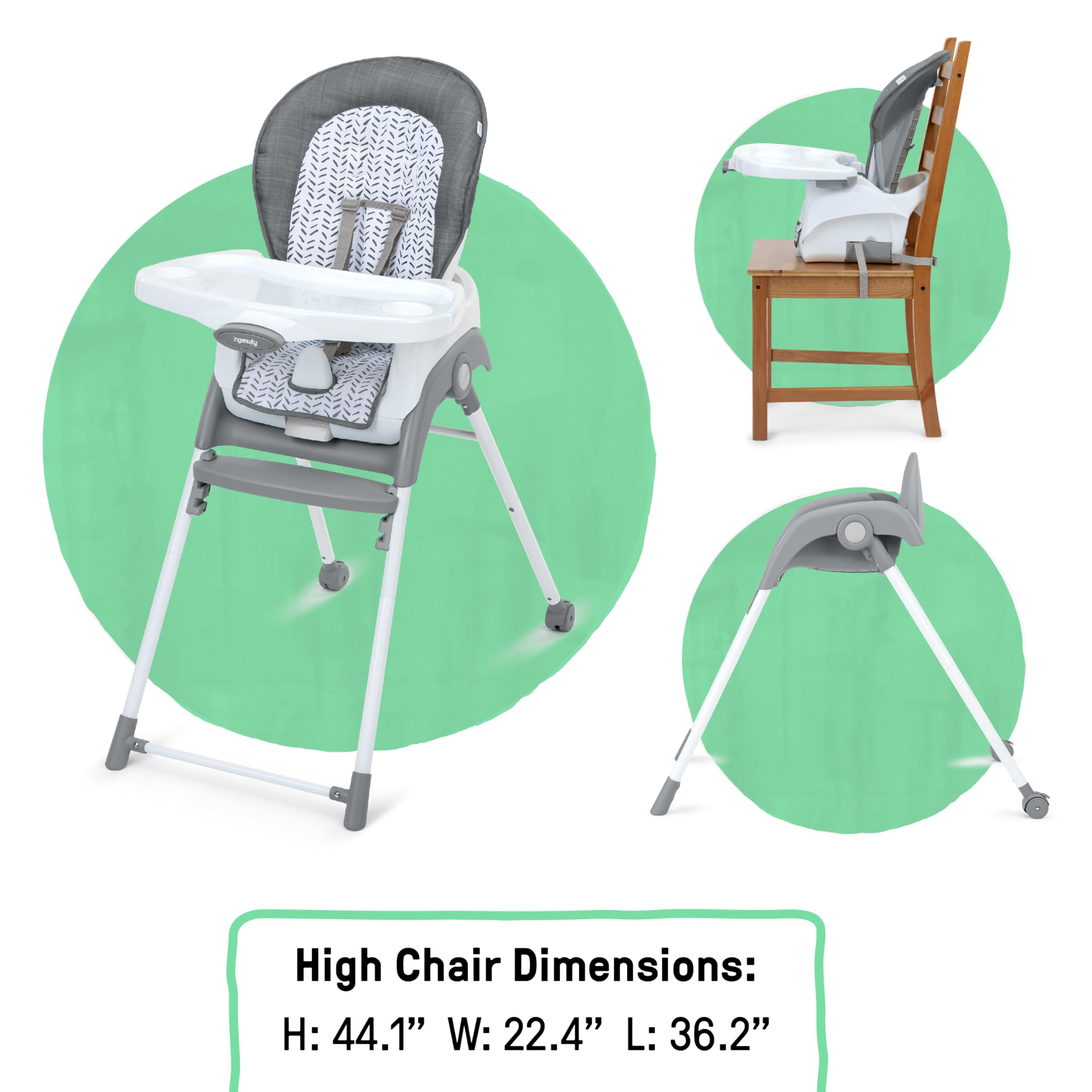 Infinity High Chair Ingenuity Trio Foldaway 6-in-1 Baby High Chair, 6 - Convertible High ...