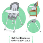Ingenuity Trio Foldaway 6-in-1 Baby High Chair, 6 Ways to Use, Toddler Chair, Foldable Legs, 6M-5Y - Quill