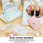 Baby Wipes Warmer Travel Wipes Warmer Portable Thermostat Reusable Wipes Heater for Home Car Travel （White）