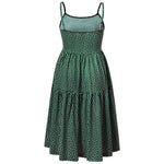 GINKANA Sleeveless Maternity Tank Dress Cami Maternity Dress Adjustable Strappy Summer Beach Swing Dress,Green with White Dot,M
