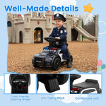 Costzon Police Car Ride On, Toddler Foot-to-Floor Sliding Car with Siren Sounds, Music & Flashing Lights, Under-Seat Storage, Kids Ride On Toys for Boys Girls 18+ Months