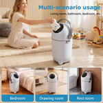 Grebest Diaper Pail with Airtight Lid, Odorless Diaper Bin, 15 Liter/4 Gallon Nursery Trash Can, Holds Up to 16 Diapers, Easy to Clean, Portable Plastic Trash Can for Baby White