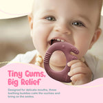 Mummentos Silicone Baby Teething Toys, Soft Teether Set for Sore Gums, BPA Free Chew Toys for Infants 3+ Months, Textured Teething Relief, Easy Grip Design (Rose Pink)