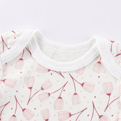 BIGBIGKISS Baby Boy Girl Romper 5 Pack Cotton Short Sleeve Bodysuit Soft Baby Clothes Outfit 0-12 Month