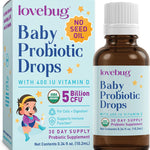 Lovebug Award Winning USDA Organic Probiotic for Infants & Babies | Helps with Colic, Reflux, Diarrhea, Constipation & Gas | Multi-Strain 5 Billion CFU | Liquid Drops | Ages 0-24 Months