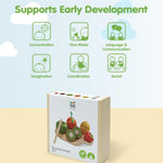 PlanToys 7 Piece Assorted Fruit Kitchen Food Playset (3600) | Sustainably Made from Rubberwood and Non-Toxic Paints and Dyes