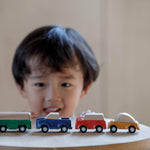 PlanToys® Yellow Car Wooden Montessori Vehicle Toy | Early Movement, Imagination and Practical Life Exploration | Eco Friendly Car for Indoor and Outdoor Play