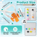 28 Pcs Swimming Nose Clip for Kids Age 7+ and Adults, 7 Colors
