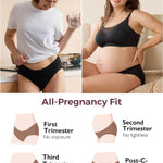 Momcozy Maternity Underwear Seamless, Pregnancy Postpartum Panties Under Bump Maternity Underwear Cotton 4 Pack