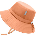 FUOITA UPF 50+ Baby Sun hat Baby Bucket hat with Strings Summer Sun Protection Infant Sun hat for Kids Orange
