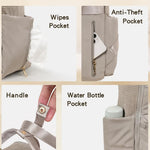 MOMINSIDE Diaper Bag Backpack Large Baby Diaper Bag With 15 Pockets,Patchwork Baby Travel Bag Organizer for Mom,4 Insulated Pockets,Changing Pad, Stroller Straps,Brown