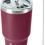 BJPKPK 30oz Stainless Steel Tumbler Color Block Insulated Tumblers Cup with Lid and Straw, Double Walled Travel Coffee Mug,Mint