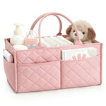 Tivellary Baby Diaper Caddy Organizer – Spacious Storage Basket for Newborn Essentials, Nursery & Diaper Station, Registry Essential, Dusty Rose