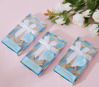 24 pcs Baby Shower Party Favor Bottle Opener Party Supplies Decoration Baby Shower Return Gift for Guest Baby Shower Souvenir for Boy or Girl Bridal Shower Bar Tools (Blue Footprint,24)