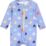 RUGGEDBUTTS Down by The Bay Long Sleeve One Piece Rash Guard - 3-6m