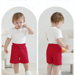 Resinta 6 Packs Unisex Baby Toddler Shorts Baby Cotton Solid Shorts with Drawstring Baby Breathable Soft Summer Clothes