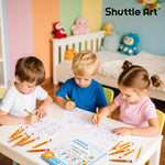 Shuttle Art Jumbo Pencils - 36 Pack Triangle Pre sharpened Pencils #2 HB with Top Erasers & Sharpener, for Kids Ages 4-6, Kindergarten School Supplies, Ideal for Home, Classroom