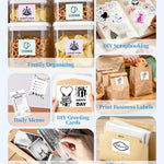 Memoking Sticker Printer - Mini Printer T02 Thermarote Mini Inkless Label Makers Thermal Sticker Maker Machine for Children Students Kid Gift, Compatible with Phone & Tablet, White