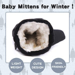 BAVST Toddler Waterproof Mittens Fleece Lined Baby Boys Girls Winter Warm Glove Kids Snow Infant Ski Mitten for 3M-5T (Black, 2-4T)