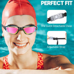 Vorshape Swim Goggles Pack of 2 Swimming Goggle No Leaking Adult Men Women Youth, Aqua & Black Pink, Anti Fog