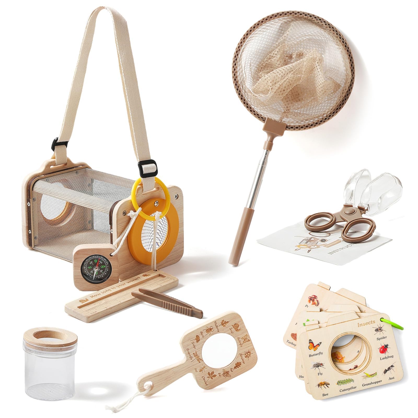 Wooden Bug Catcher Kit for Kids 3-8, 10PCS - Bug Collecting Kits ...