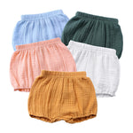 He&Yingmin 5PC Baby Shorts Newborn Baby Girls Boys Pants Cotton Linen Blend Cute Bloomers Triangle Shorts Multicolor
