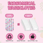 Omilion Baby Washcloth – 30 Pack of Flannel Newborn Washcloths – 100% Cotton - Fun, Colorful Designs – Reusable – Washable – 7x10 Inch Infant Washcloth Set