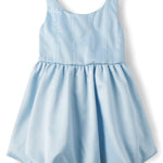 The Children's Place,Girls,Sleeveless Dressy Bubble Hem DressSatin Blue,4