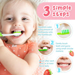 Fluoride-Free Baby Toothpaste for Ages 2-3 – Natural Fruit-Flavored Mild Formula – Pea-Sized Amount for Developing Teeth – 2.1 oz (60g) (1 Pack, Strawberry)