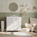 BOLUO Changing Table Dresser with Storage, Baby Dresser with Changing Table Top Diaper Changing Station with 7 Fabric Drawers for Nursery Modern