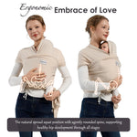 MISSWISDOM Baby Wraps Carrier, Baby Carrier Wrap Newborn Sling 7-35lbs, Baby Wearing Wrap Newborn Wrap Carrier, Baby Sling Carriers for Newborn and Infant, Beige
