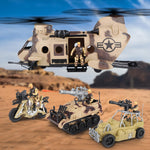 deAO Military Helicopter Toys Set Army Men Playset, Army Toys with Soldier Action Figures, Combat Truck, Motorcycle, Army Tank, Aircraft with Lights&Sound, Christmas Birthday Gifts for Kids Boys