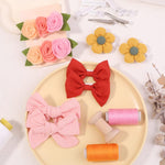doboi Baby Girl Hair Clips 20PCS Baby Girl Bows Flower Cotton Prints Hair Accessories Fully Lined Alligator Hair Clips for Girls Toddler Kids