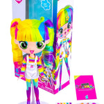 Decora Fashion Girlz Series 2– Decora Dream – 11” Fabric-Costumed Posable Vinyl Doll with Extra-Long Rainbow Hair, 50+ Surprises, Puffy & Flat Removable Stickers, and Accessories