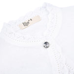 Lilax Baby Girls' Knit Long Sleeve Button Closure Bolero Cardigan Shrug 3-6 Months White