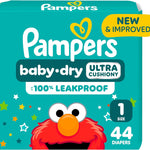 Pampers Diapers - Baby Dry - Size 1, 44 Count, Absorbent Disposable Infant Diaper (Packaging May Vary)