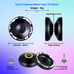 MAGICYOYO V3 Yoyo for Kids 8-12 or Above, Responsive Yoyo Professional with Dual Function, Professional Trick Yo yo for Adults with 12 Yo-yo Strings, KK Bearing, Bearing Puller, Axle,Case Bag -Black