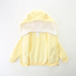 Cute Hooded Baby Jacket with Zipper Adorable Cartoon Bear Ears Good Gift to Your Baby Girl Boy 3-6M Yellow Coat