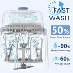 MOMFANN Baby Bottle Washer-19 Min Rapid Wash, Sterilizer and Dryer, All-in-One Cleaner, Bottles, Pump Parts & Baby Essentials for New Parents Gift, Replaces Hand Washing