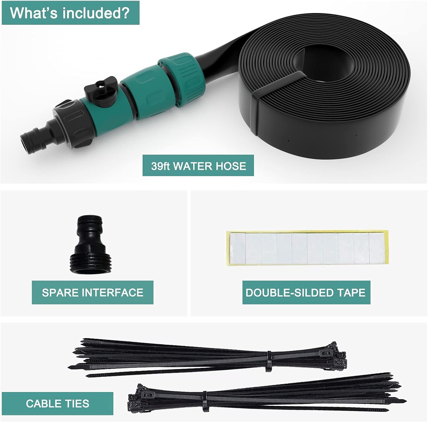 Bobor Trampoline Sprinkler for Kids, Outdoor Backyard Water Park Fun Summer Outdoor Water Sprinkler Toys for Boys Girls (Black, 39ft)